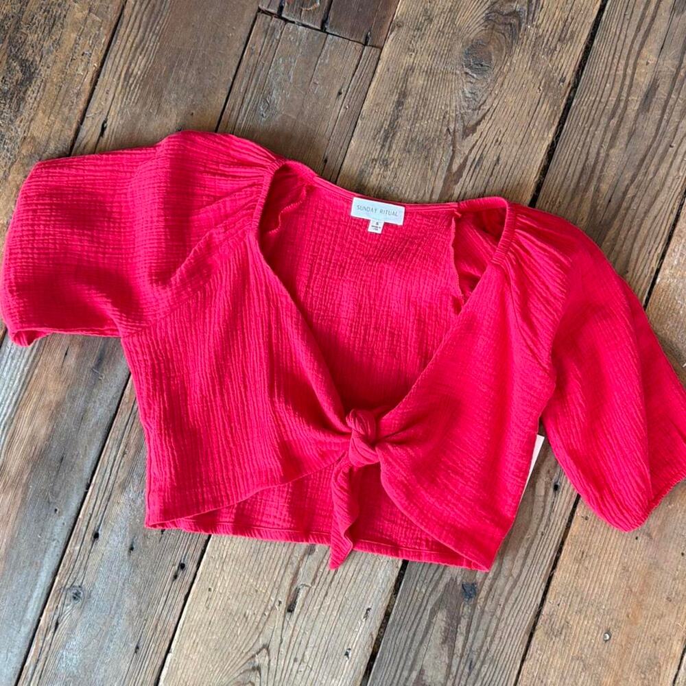 Red 100 cotton crop tie